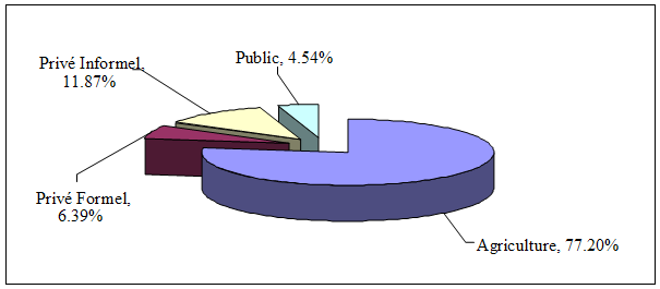Figure 25: Pourcentage des emplois par secteur