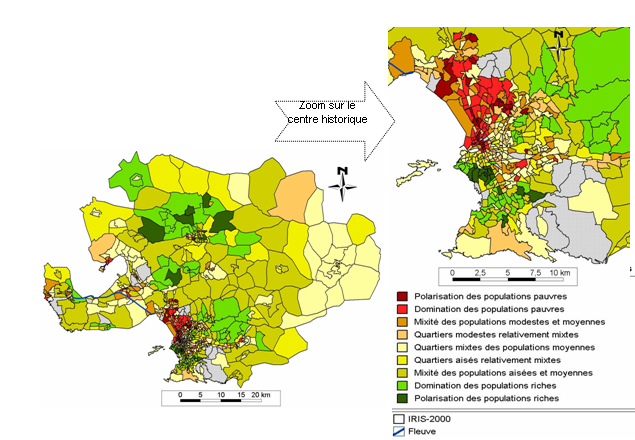 Carte 13 : Polarisations et mixités sociales à Marseille