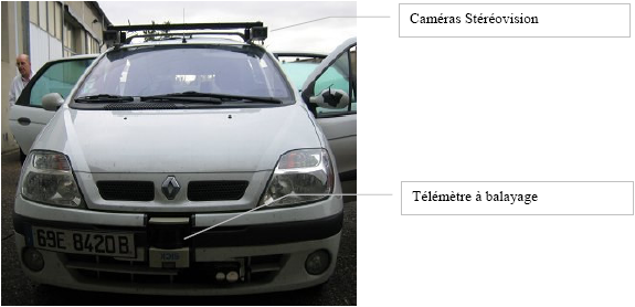 Annexe 9 - Figure 1 : Télémètre et caméras de perception d’obstacle