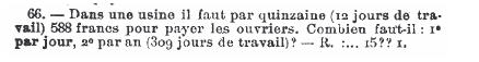 Figure 1 : Problème n°66 extrait du manuel : Toisoul et Wallon (1902), p. 37