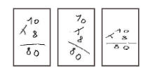 Figure 52 : Trois éléments de la classe « Type de trace écrite intermédiaire » n°62