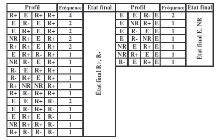 Tableau 31 : Profils «Au moins une  Régression » (ayant régressé au moins une fois en CE2, CM1 ou CM2)