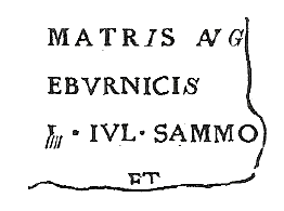 Fig. 6: Inscription from Yvours-sur-le-Rhône (Rhône), dedicated to the Matres Eburnicae. 