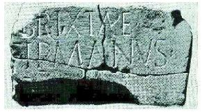 Fig. 51: Dedication to Brixta offered by Firmanus discovered in the thermal establishment of Luxeuil. Lerat, 1950, plate XVIII.