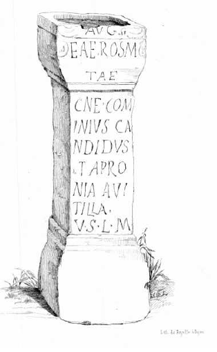 Fig. 12: Inscription to Rosmerta engraved on an altar found in Gissey-le-Vieil (Côte d’Or). Morelot, 1843-1844, p. 211.