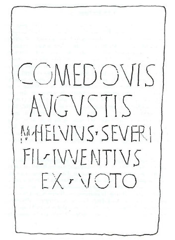 Fig. 8: Inscription to the Comedovae from Aix-les-Bains (Savoie). Lambert, 2006a, p. 1516, fig. 1.A.