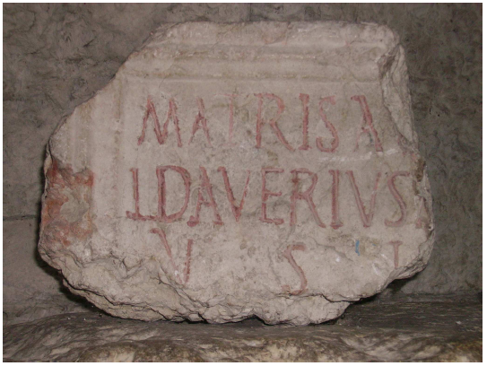 Fig. 10: Inscription to the Matres, found in Brison-Saint-Innocent (Savoie). In the Musée Lapidaire d’Aix-les-Bains (Photo: N. Beck).