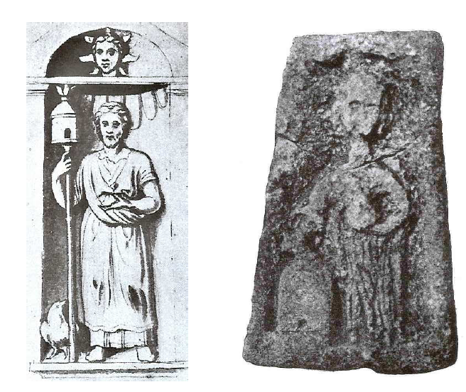 Fig. 8: Left: Drawing of the lost relief* from Spire (Germany).