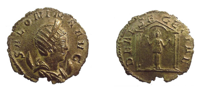 Fig. 36: Coins stamped at the effigy of Salonina, with on the reverse the mention 