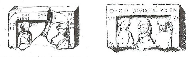 Fig. 27: Two steles* dedicated to Candida Regina from Ingwiller (Alsace), destroyed in 1870. 