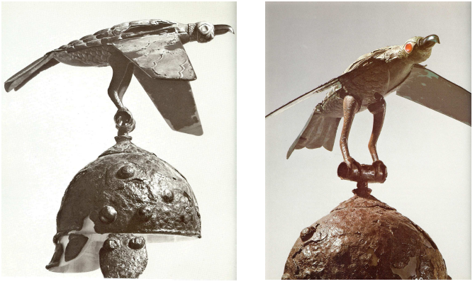 Fig. 6: The iron cask surmounted by a bronze crow from Ciumesti (Romania), dated beginning of the 3