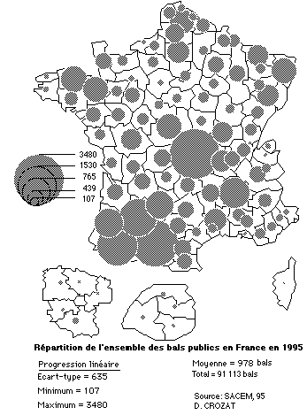 Carte 19. La répartition très inégale des bals en France