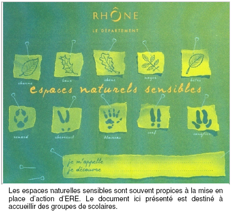 Figure 19 : Cahier pédagogique mis en place par le Conseil Général du Rhône sur les Espaces Naturels Sensibles