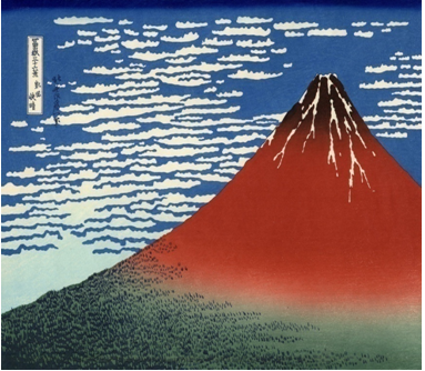 Katsushika Hokusai, « Le Fuji par temps clair »,  