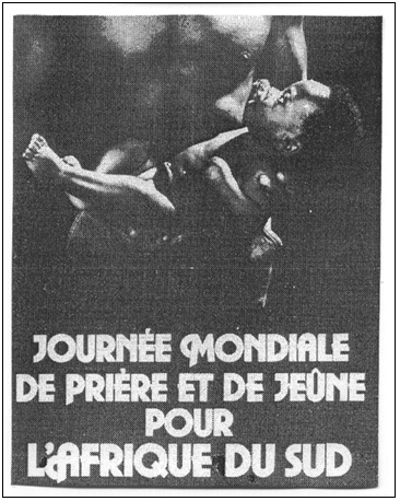 Photo 10 : Affiche française de la journée mondiale de prière et de jeûne pour l’Afrique du Sud (16 juin 1986)