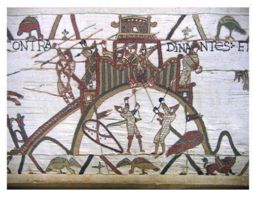 Doc. 76 ; Le siège de la motte de Dinan sur la tapisserie de Bayeux (v. 1068)