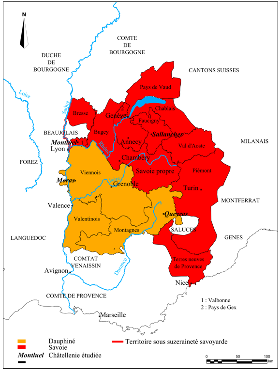 Doc. 23. Frontières et bailliages du Dauphiné et de la Savoie en 1447