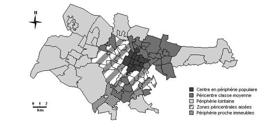 Carte 37 : Typologie résidentielle de l’espace urbain poblanais