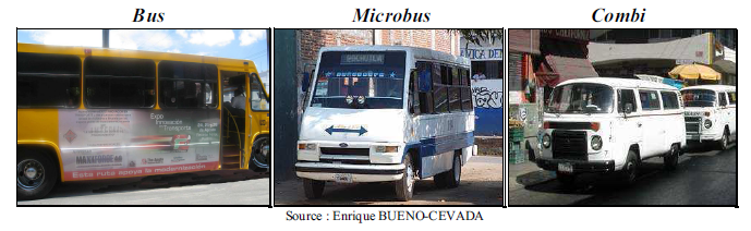Photo 2 : véhicules de transports collectifs à Puebla