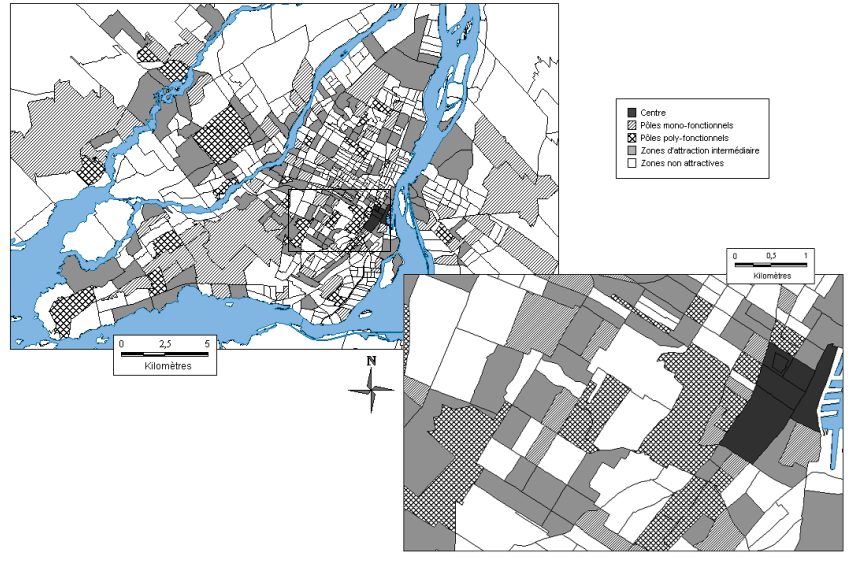 Carte 35 : Typologie fonctionnelle de l’aire urbaine de Montréal