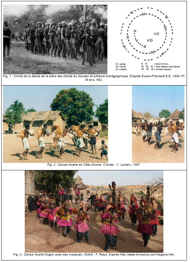 Planche 4.31 : Exemples ethnographiques de danses rituelles.