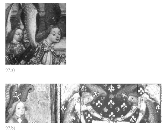 Fig. 97 : a) Trois anges, tableau-reliquaire 