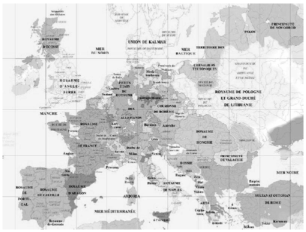 Carte 1 : L’Europe vers 1400