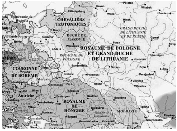Carte 2 : Les pays de l’Europe centrale vers 1400
