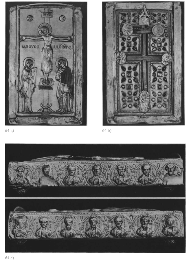 Fig. 64 : (a-c) Staurothèque byzantine, XII