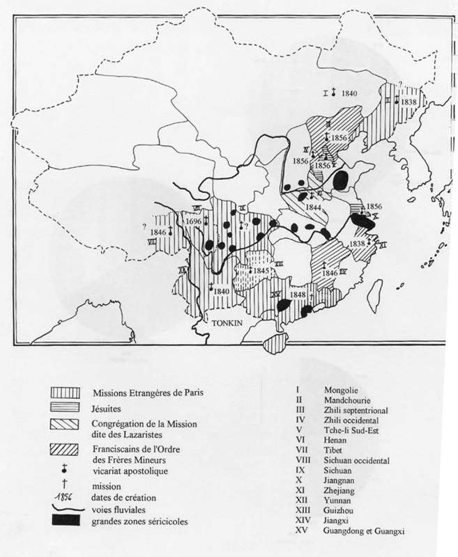 Les zones missionnaires en Chine (1842-1856)