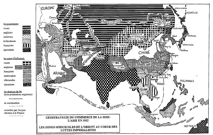 Geostratégie du commerce de la soie : l’Asie en 1912  