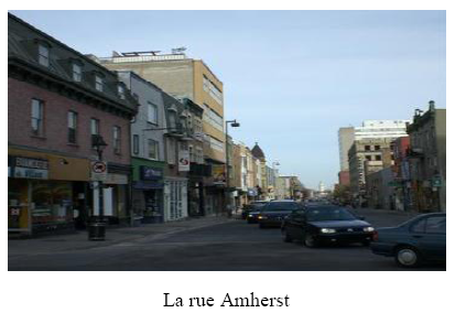 Illustration 7 : La rue Amherst et ses commerces (Village).