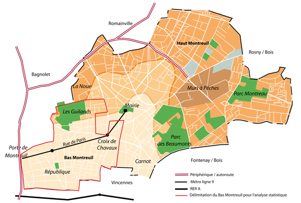 Carte 2-5 : L’organisation spatiale de Montreuil