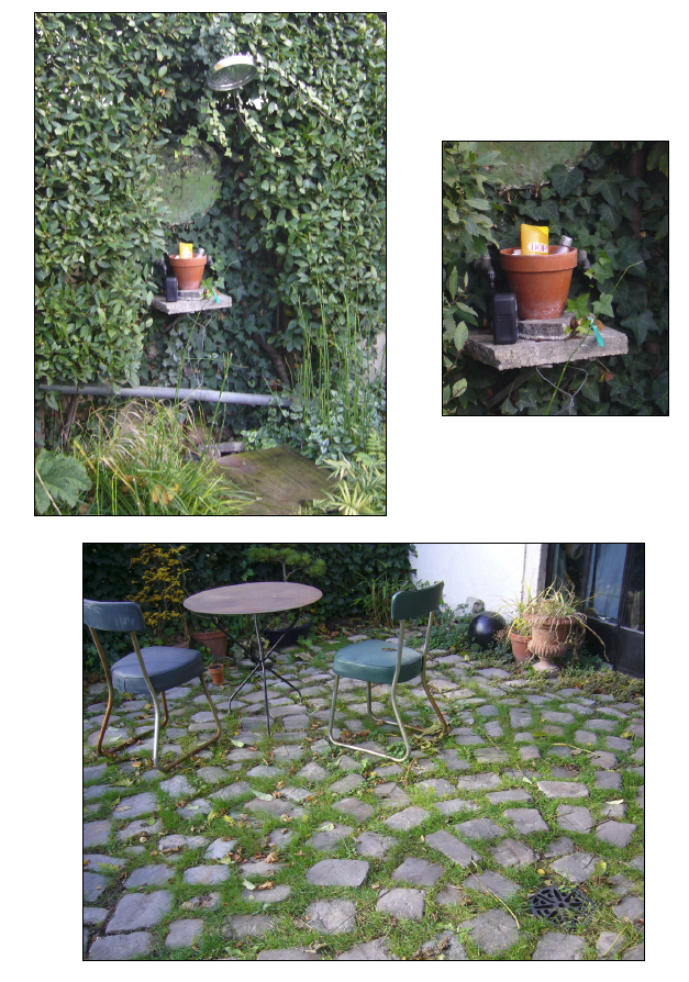 Figure 6-3 : Chez Bérengère et Loïc : détails dans le jardin (douche, pavés parisiens)