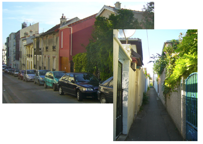 Figure 7-4 : Rue et ruelle dans le quartier des Guilands, Montreuil