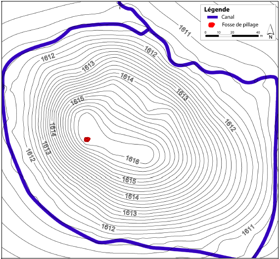 Figure 6‑24 : Tol-e Gap, carte topographique du tepe