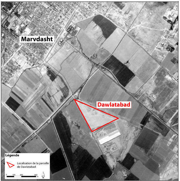 Figure 6‑28: Dawlatabad, localisation du site, au sud de Marvdasht 
