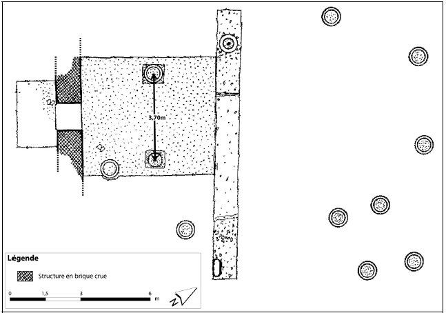 Figure 5‑39 : Plan des vestiges mis au jour sur le site de Firuzi 11 (repris de Tilia 1978 : 81-fig.5)