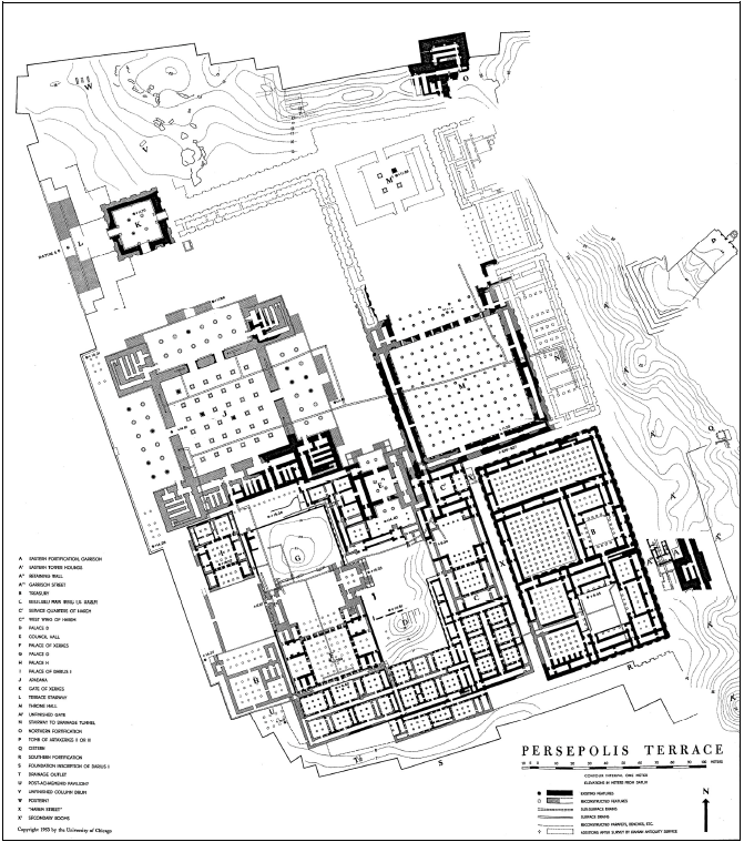 Figure 5‑1 : Plan de la Terrasse de Persépolis (Schmidt 1953 : Fig.21)