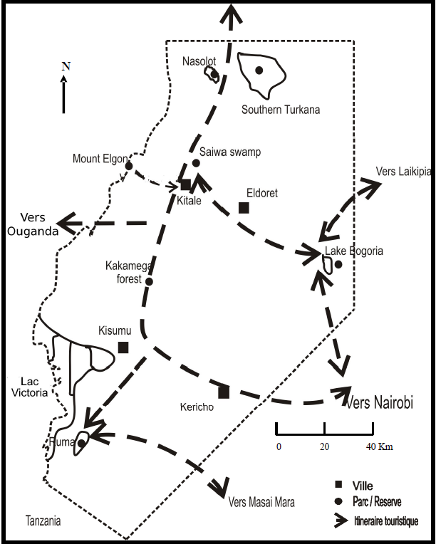 Figure 9 : La représentation typique d’un itinéraire touristique à l’ouest du Kenya