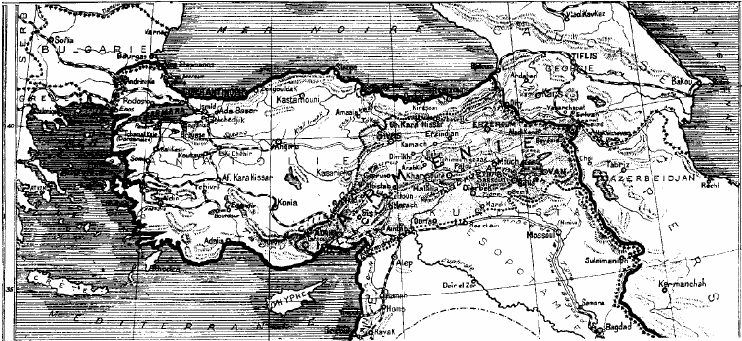 Carte n° 1 - Empire Ottoman. Arménie. Début XX
