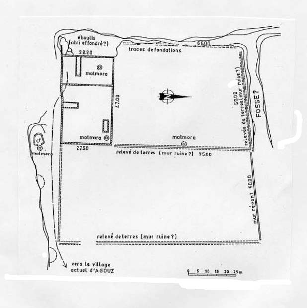 Fig. 47 : Plan de la fortification de rib Agz (région de Safi)