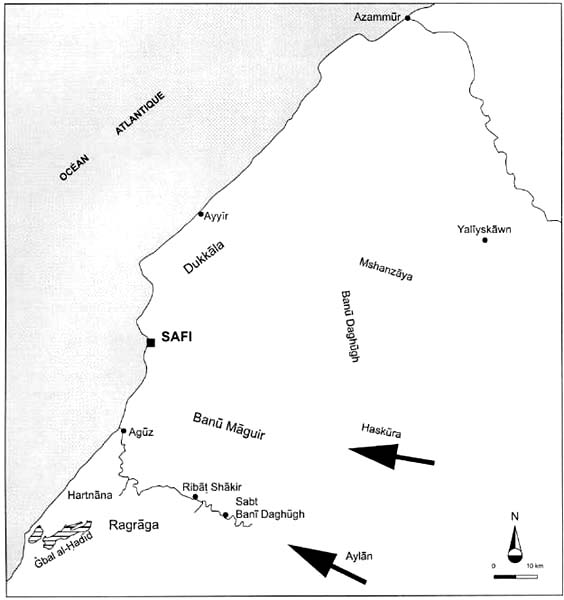 Fig. 55 : Le peuplement de la région de Safi au 12