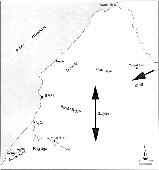 Fig. 56 : Le peuplement de la région de Safi avec l’arrivée des tribus arabes (fin 12