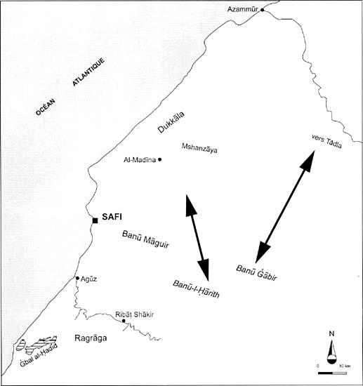 Fig. 57 : Le peuplement de la région de Safi au milieu du 14