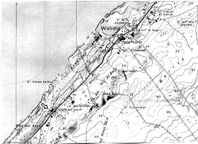 Fig. 82 : Carte topographique de Qabat Ayyr (Qaçbat Hal Ayyir sur la carte). 