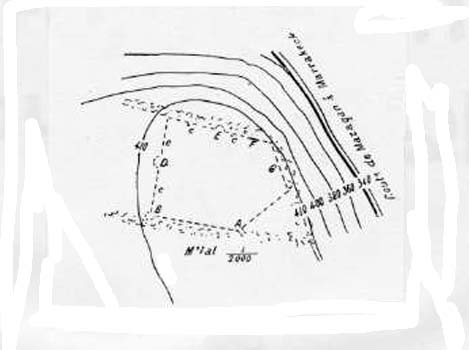 Fig. 112 : Le site de Mtal. Croquis de la fortification. 