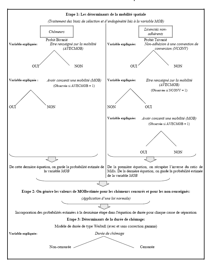 Tableau 3 : Structure de l’estimation de la probabilité de mobilité