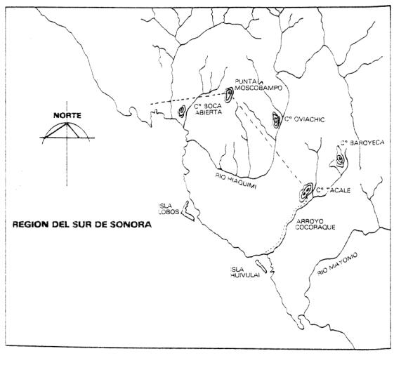 Partie 2 - fig. 6. Limites du territoire yaqui en 1615.
