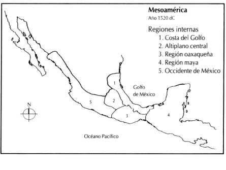 Partie 2 - fig. 9. Carte de la Méso-Amérique.